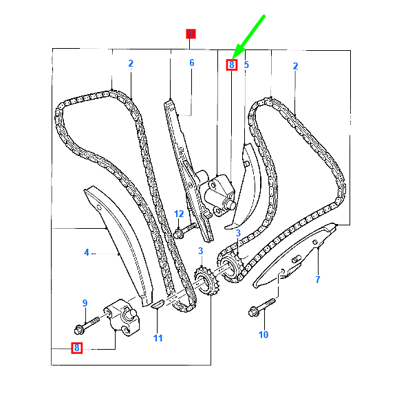 new ford mondeo mk3 chain chain tensioner yf1e-6l266-bc 4670357 original