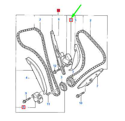 new ford mondeo mk3 chain chain tensioner yf1e-6l266-bc 4670357 original