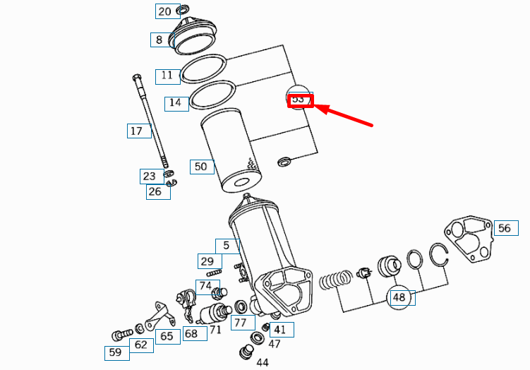 NEW MERCEDES-BENZ E W210 OIL FILTER KIT A119180000967 ORIGINAL