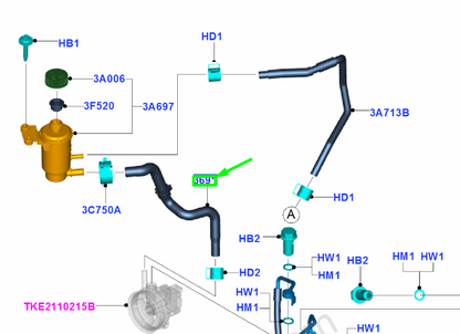 new ford ranger t6 mk3 power steering connecting hose lhd 1752407 original