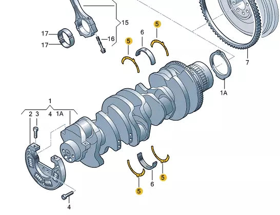 NEW VOLKSAWAGEN TRANSPORTER T5 THRUST WASHERS SET 070198421 ORIGINAL