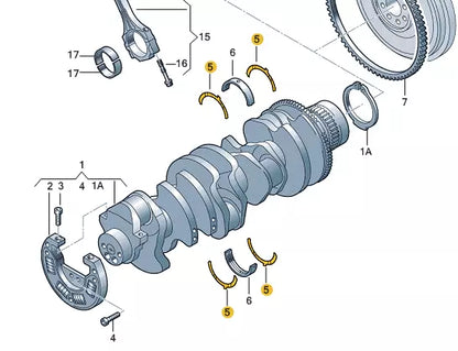 NEW VOLKSAWAGEN TRANSPORTER T5 THRUST WASHERS SET 070198421 ORIGINAL