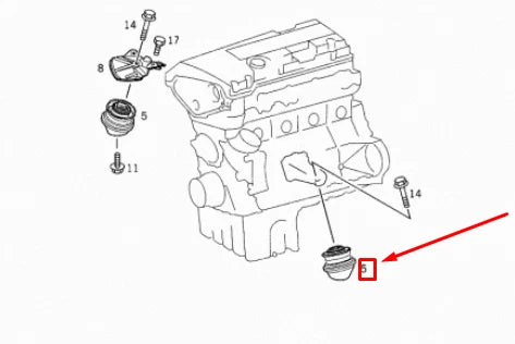 NEW MERCEDES-BENZ E W210 FRONT ENGINE MOUNTING A2022403617 ORIGINAL