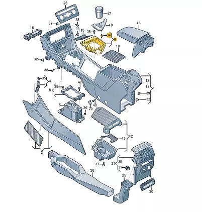 NEW VOLKSWAGEN TIGUAN AD1 GEAR SHIFTING LEVEL TRIM LHD 5NN864263BIX2