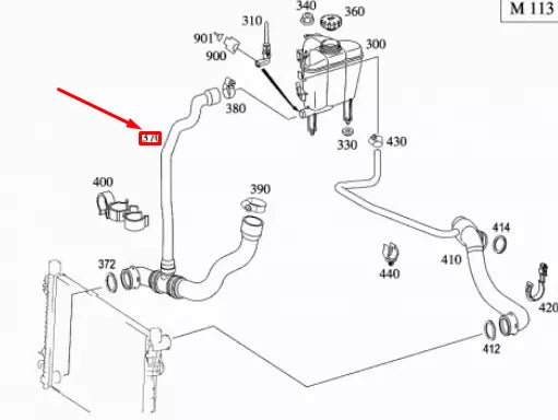 NEW MERCEDES-BENZ SLK R171 AMG RADIATOR BOTTOM HOSE A1715010682 ORIGINAL