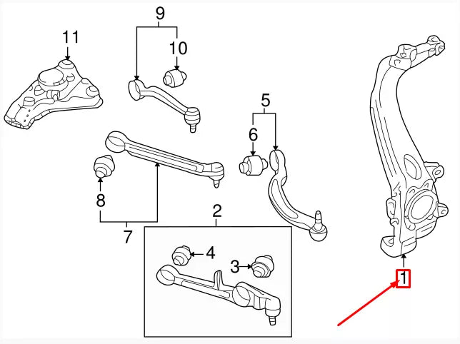 NEW AUDI A4 B6 FRONT LEFT WHEEL BEARING HOUSING 8E0407253H ORIGINAL