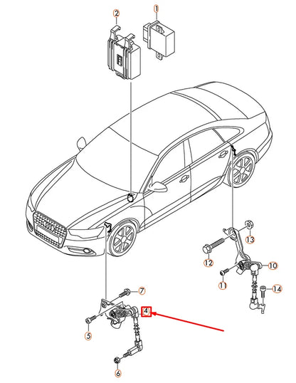 NEW AUDI A6 4G C7 FRONT LEFT LEVEL SENSOR WITH POLES 4H0941285H