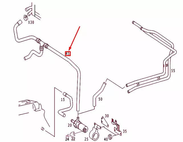 NEW MB SPRINTER 903 CIRCULATING PUMP TO HEATER HOSE A9018324123 ORIGINAL