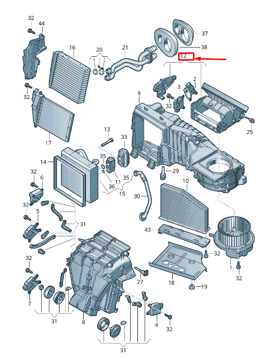 new vw eos 1f engine hvac intake duct lhd 3c0898304d original