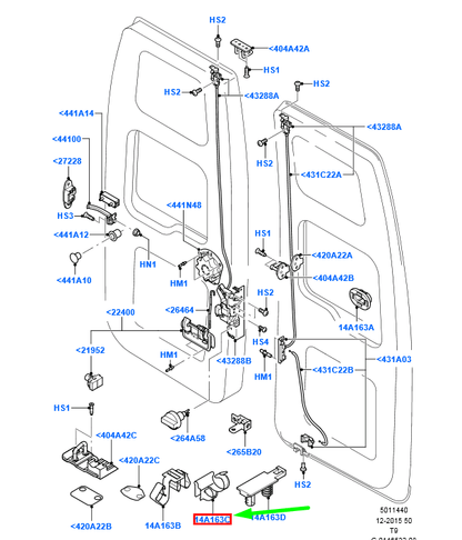 new ford transit mk3 rear back door lock retainer 6c1t-14a163-aa 1494794