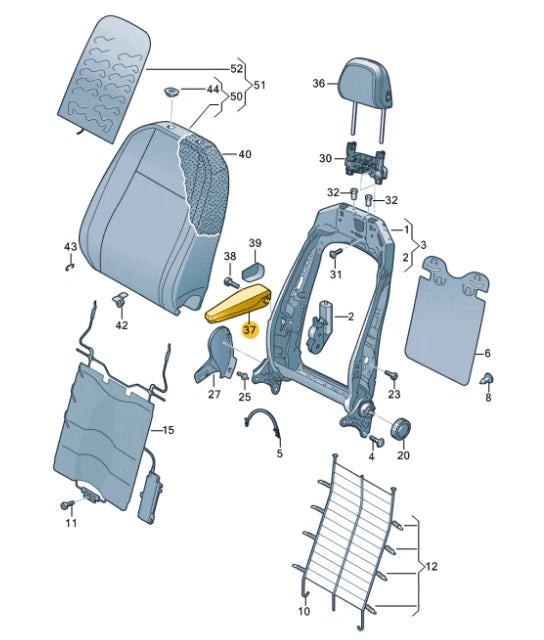 NEW VOLKSWAGEN ID.3 E11 FRONT RIGHT SEAT ARMREST 10A881082AVYK