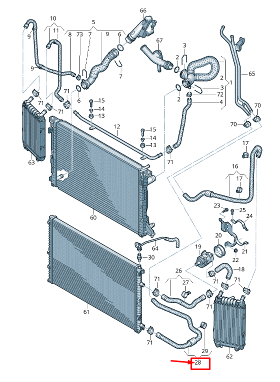 NEW AUDI Q7 4M ENGINE COOLANT HOSE 4M0145919R ORIGINAL