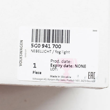 NEW VW GOLF MK7 GTI GTD FRONT RIGHT LED FOG LIGHT 5G0941700 ORIGINAL