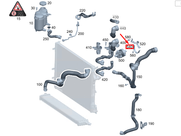 new mercedes-benz c w206 c43 amg engine coolant pump holder a2365010101 original