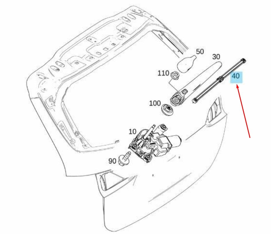 NEW MERCEDES-BENZ B-CLASS W247 REAR GLASS WIPER BLADE A2478207801 ORIGINAL