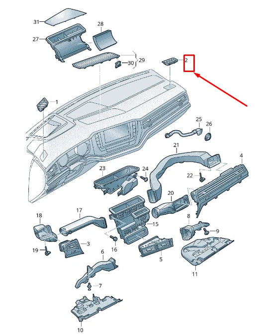 NEW VW TOUAREG CR RIGHT DOOR WINDOW AIR VENT LHD 761819702A6PS