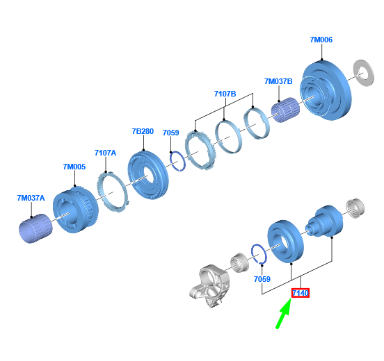 new ford mondeo mk5 reverse idler gear shaft 7m5r-7n322-ab 2322791 original