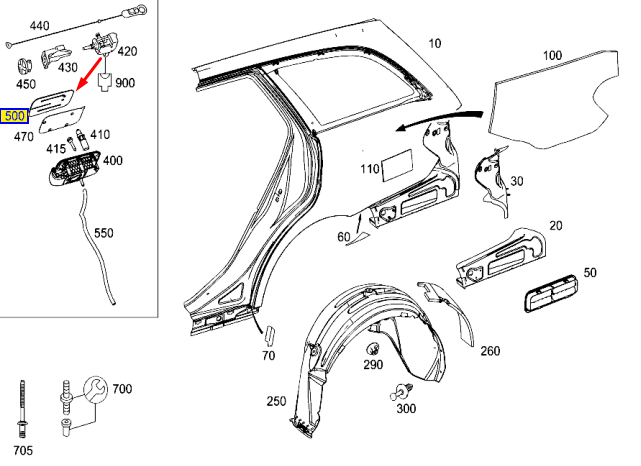 NEW MERCEDES-BENZ E S212 FUEL TANK FLAP A2127570000 ORIGINAL