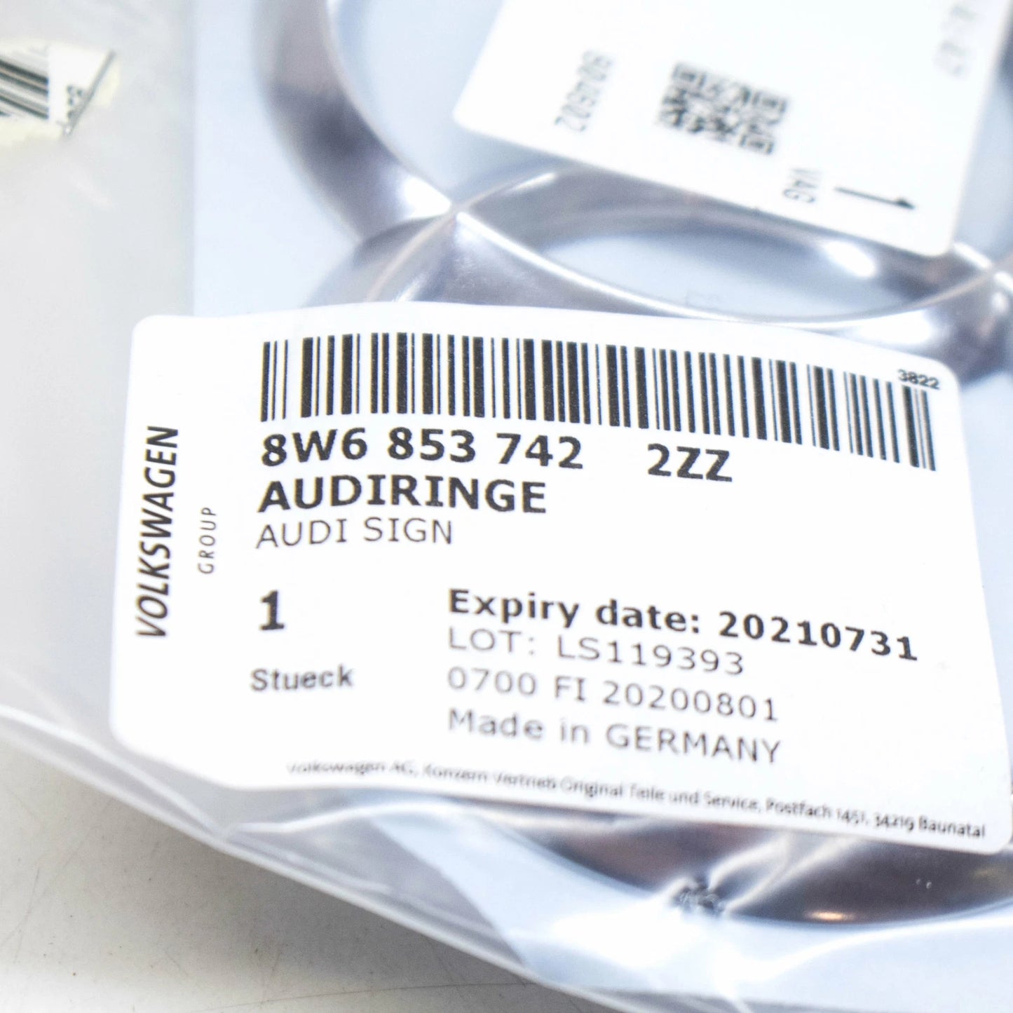 NEW AUDI A5 CABRIO 8W6 REAR TRUNK BOOT LID BADGE LOGO 8W68537422ZZ