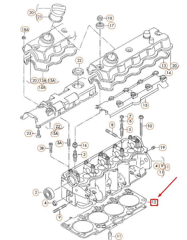 NEW AUDI A3 8L CYLINDER HEAD GASKET 1,63MM 038103383AM ORIGINAL