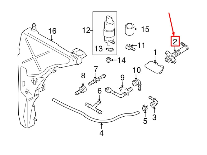 NEW AUDI A7 SPORTBACK 4G FRONT LEFT HEADLIGHT WASHER JET 4G8955101B ORIGINAL