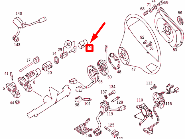 NEW MERCEDES-BENZ SL R129 IGNITION TUMBLER COVER LHD A1404621023 ORIGINAL