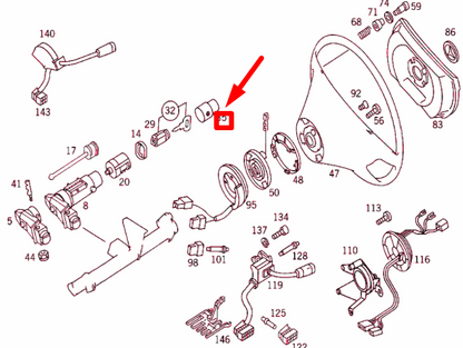 NEW MERCEDES-BENZ SL R129 IGNITION TUMBLER COVER LHD A1404621023 ORIGINAL