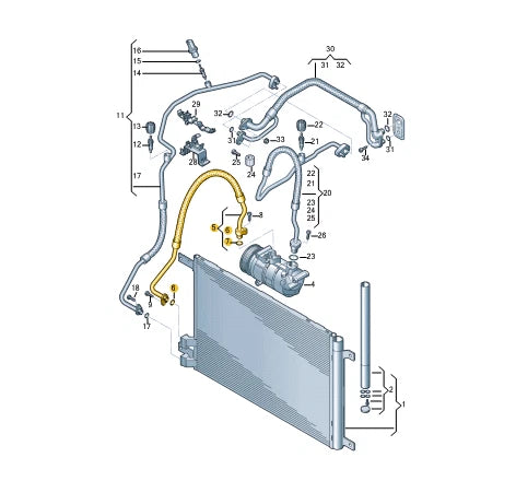 NEW VOLKSWAGEN TIGUAN AD1 A/C REFRIGERANT HOSE LINE 5QF816721T ORIGINAL