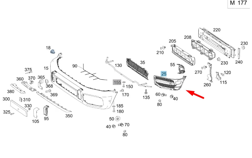 NEW MERCEDES-BENZ G W463 AMG FRONT RIGHT COVER GRILLE A4638857601 ORIGINAL