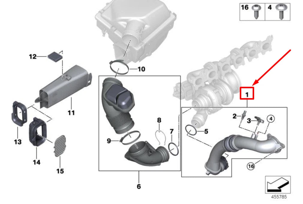 NEW BMW X3 F25 CHARGE AIR INDUCTION TRACT 13718601684 8601684 ORIGINAL