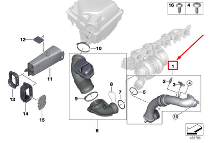 NEW BMW X3 F25 CHARGE AIR INDUCTION TRACT 13718601684 8601684 ORIGINAL