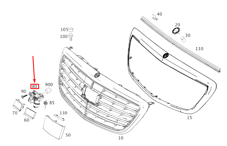 new mercedes-benz s w222 front camera bracket swivel drive a2227500700 original