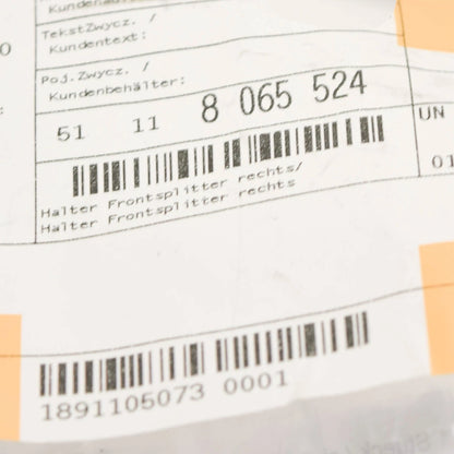 NEW BMW 3 F80 M3 FRONT RIGHT BUMPER SPLITTER HOLDER 51118065524 ORIGINAL