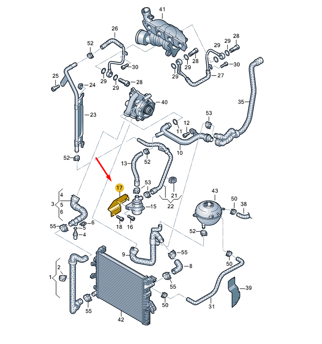 NEW VW TRANSPORTER VI T6 ADDITIONAL COOLANT PUMP BRACKET 06H121079G ORIGINAL