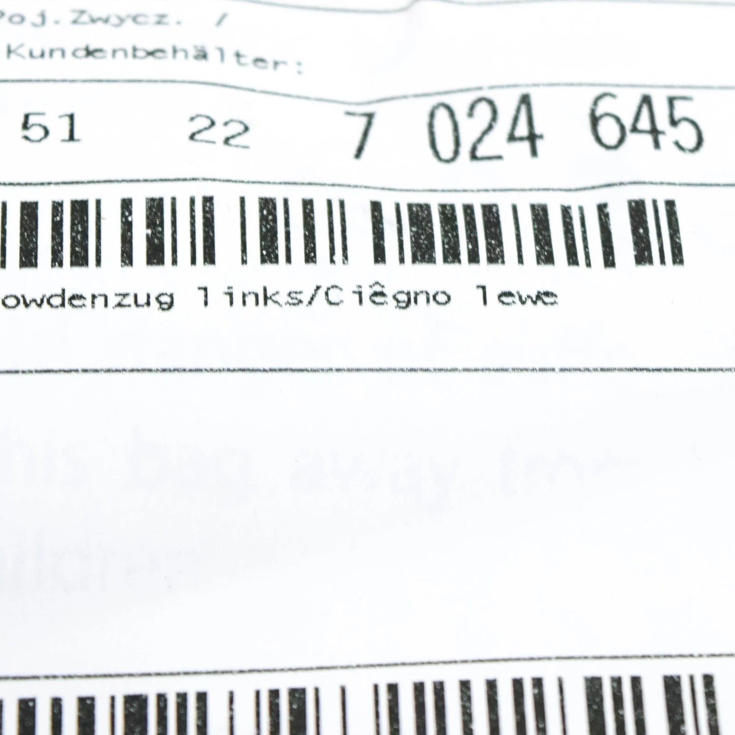 NEW BMW 7 E65 REAR LEFT INTERIOR DOOR HANDLE CABLE 51227024645 ORIGINAL