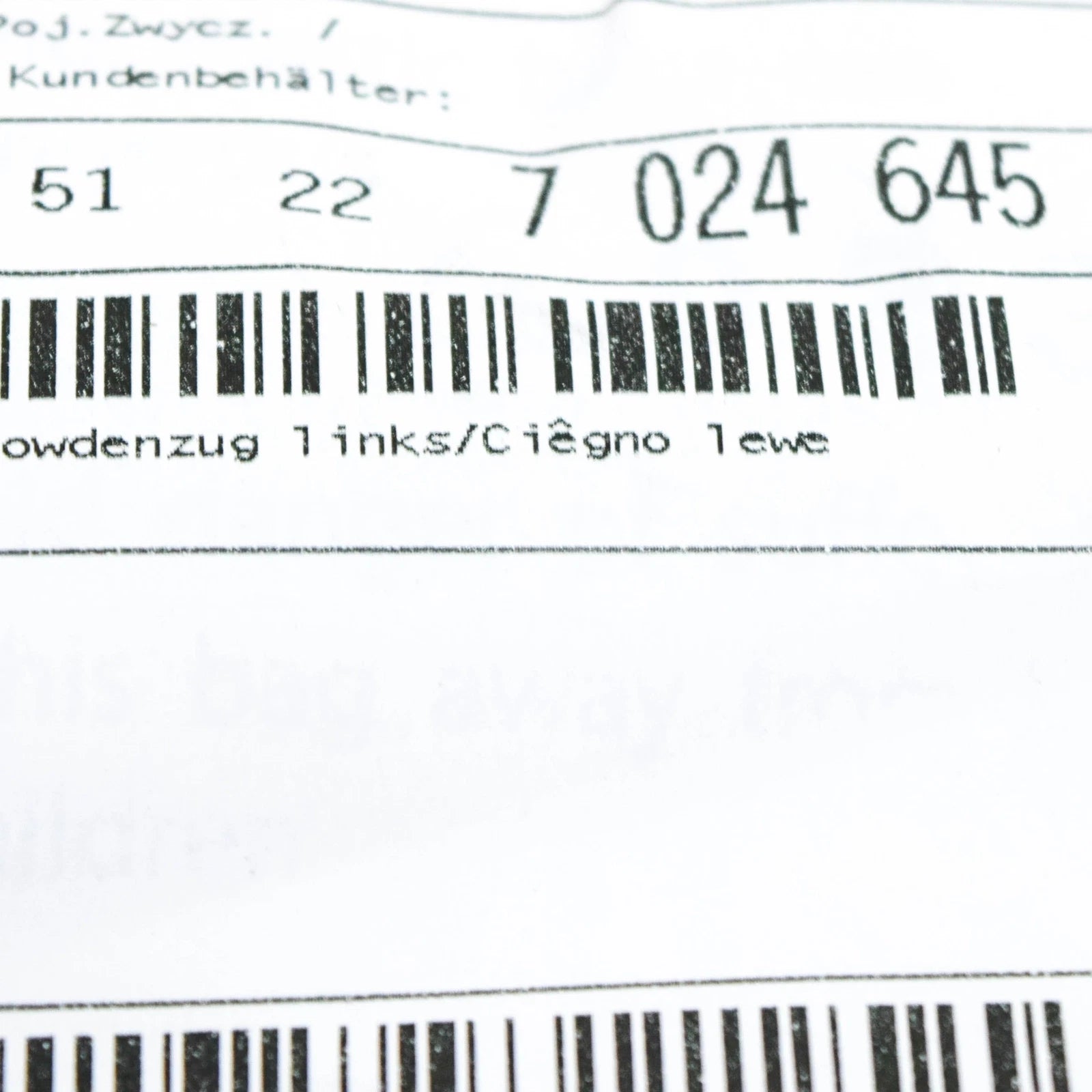 NEW BMW 7 E65 REAR LEFT INTERIOR DOOR HANDLE CABLE 51227024645 ORIGINAL