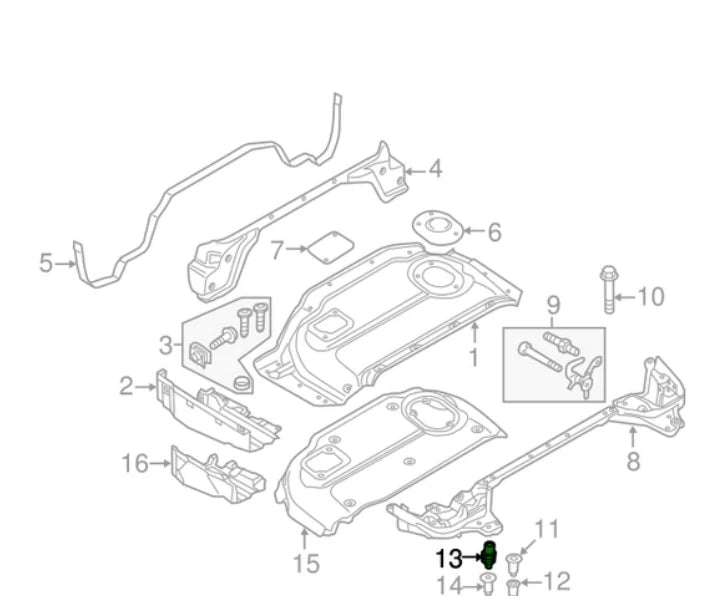 NEW AUDI R8 SPYDER 427 429 RADIATOR SUPPORT PANEL CLIP 427721526A ORIGINAL