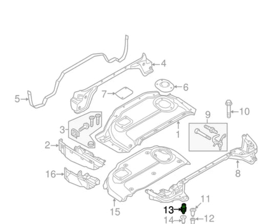 NEW AUDI R8 SPYDER 427 429 RADIATOR SUPPORT PANEL CLIP 427721526A ORIGINAL