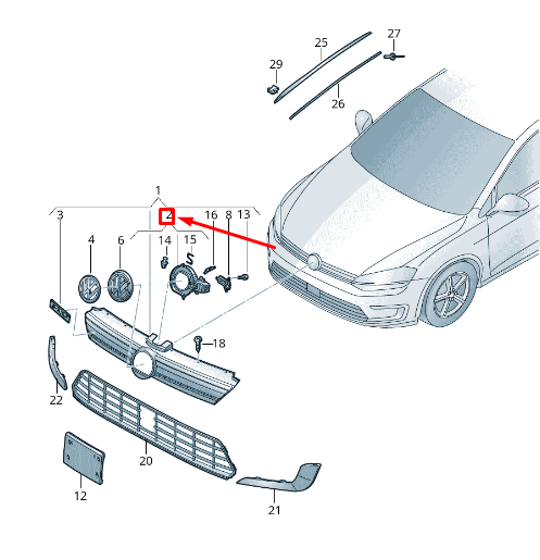 new vw golf 5g mk7 front radiator grille storage tray flap 5ge898700b original