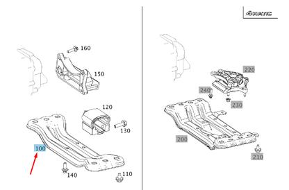 new mercedes-benz c w204 rear engine carrier gearbox mount a2042421001 original