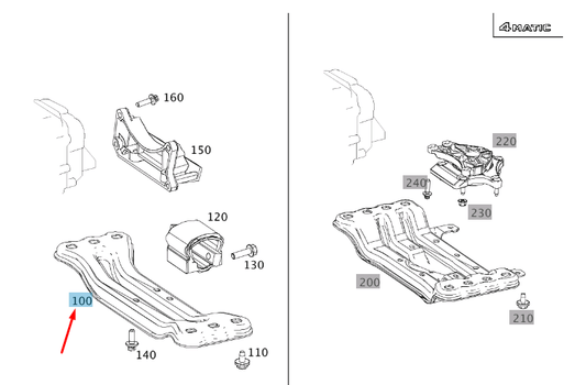 new mercedes-benz c w204 rear engine carrier gearbox mount a2042421001 original
