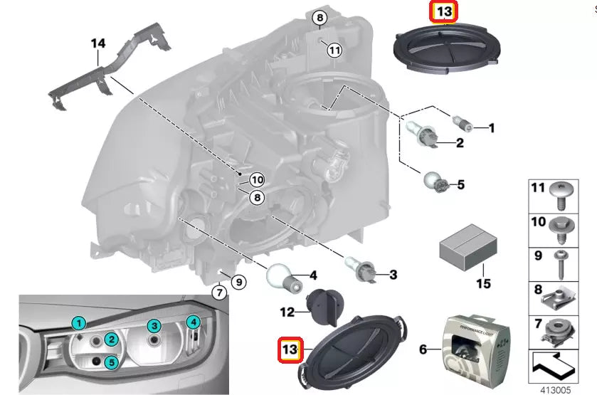 NEW BMW F30 F31 HEAD LIGHT LAMP CAP DUST BULB COVER 7311241