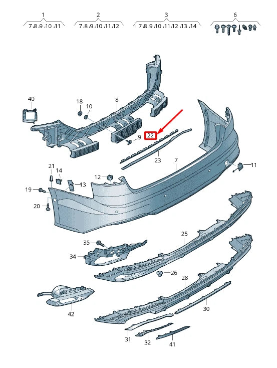 NEW AUDI A5 F5 REAR BUMPER SECURING STRIP 8W6807863