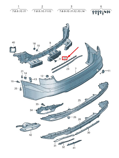 NEW AUDI A5 F5 REAR BUMPER SECURING STRIP 8W6807863