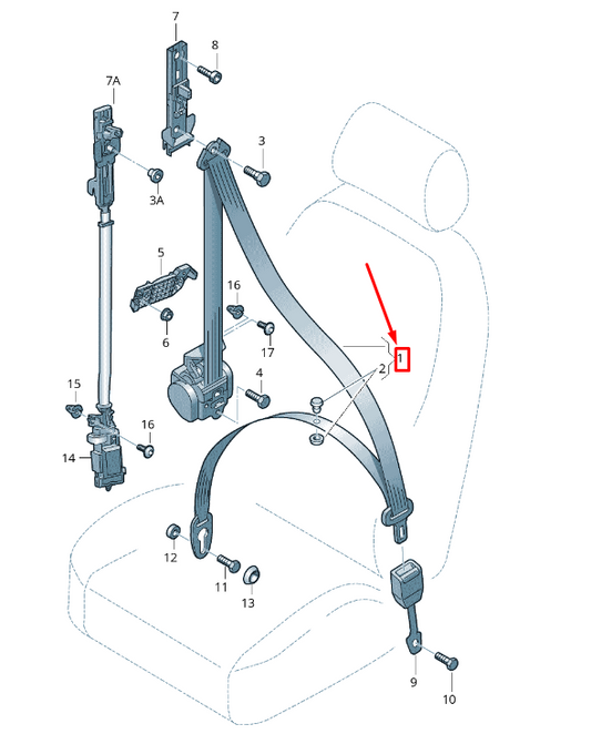 new audi a5 8t front right seatbelt 8t1857706h iml 8t1857706himl original