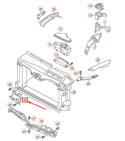 NEW VOLKSWAGEN SCIROCCO MK3 SUPPORT FOR LOCK CARRIER 1K8805567A ORIGINAL
