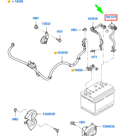 new ford mondeo mk4 battery cable set stop/start system 1859081 original