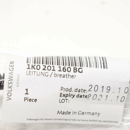 NEW AUDI A3 8P ACTIVATED CHARCOAL CONTAINER BREATHER LINE 1K0201160BG ORIGINAL