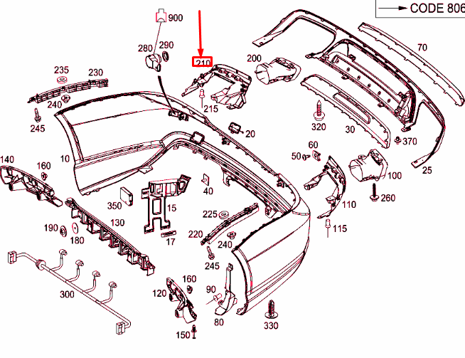 NEW MERCEDES-BENZ SL R231 REAR RIGHT EXHAUST TIP BRACKET A2318851614 ORIGINAL