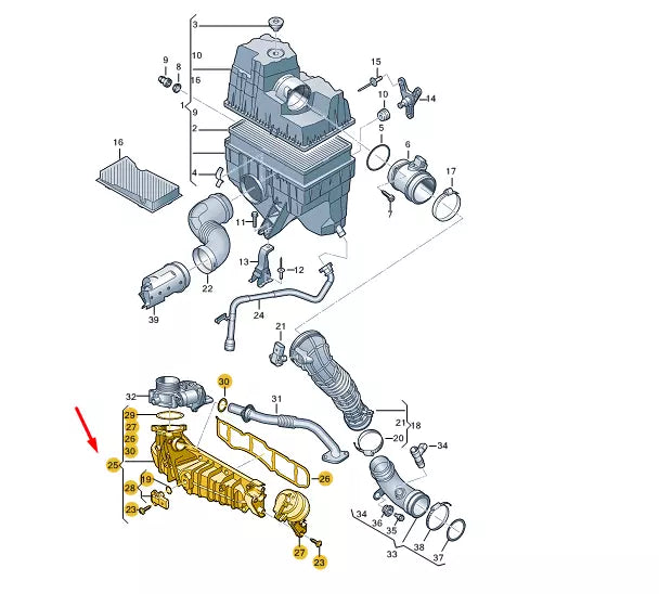 NEW VW TRANSPORTER VI T6 INTAKE MANIFOLD 04L129709E ORIGINAL